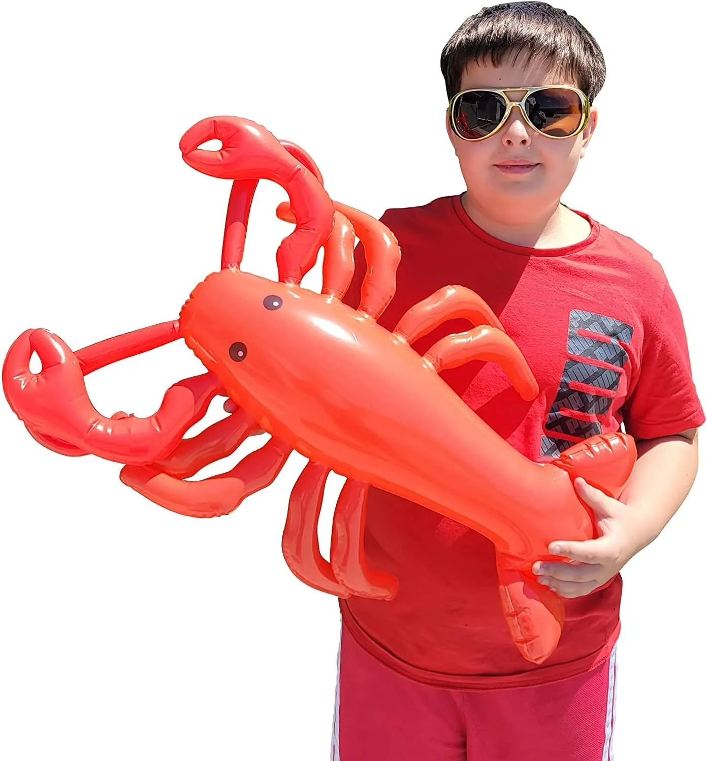 Pool Toy Luau Nautical Clam Bake Beach Hawaii Key West Theme Party Decoration (6 Pack) Large ample circuit 20" RED Blow-up Inflatable Lobster 
