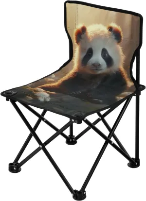 Portable Beach Chair for Outdoor Camp, Hiking, Travel, Beach, Sporting Event and Picnic, Cute Panda Kigai Folding Camping Chair Heavy Duty endear impermeable Chair Ultralight Compact 