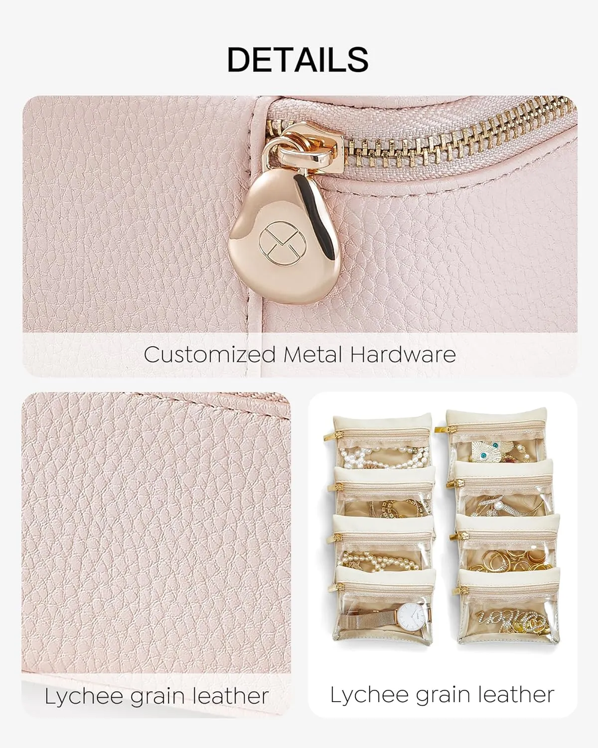 Pouches,Portable capture Travel Jewelry Organizer,Jewelry Organizer Bags For Womens Earring, Necklace, Rings, Bracelets (Light blue) Travel Jewelry Box With Small 