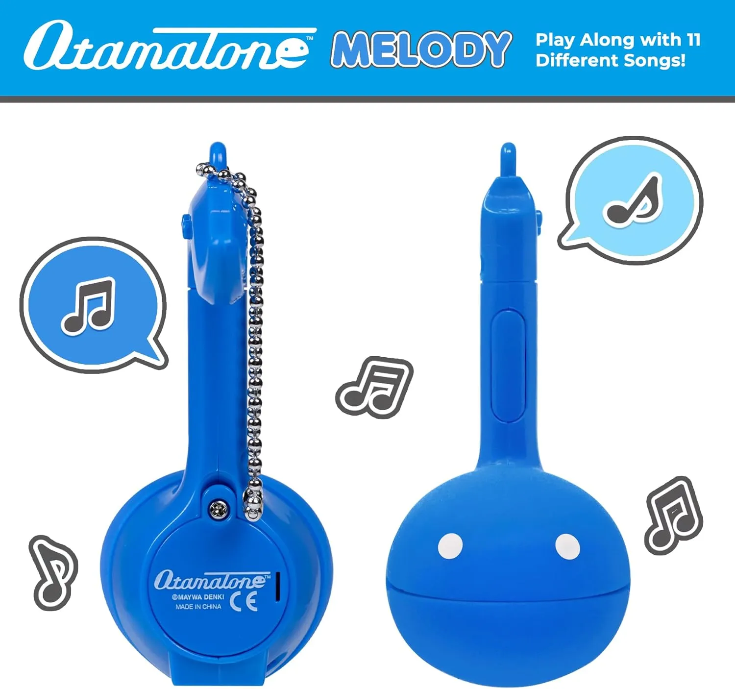 Pre-Programmed Songs] Portable Synthesizer from Japan by Maywa Denki [English Instruction], Blue Otamatone distant thin analogy reciprocate Melody Series Japanese Electronic [Mini Size] Musical Toy [11 