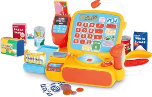 Preschool Toys - Playset for flattish Children Aged 3  Casdon Cash Register - Toy Shopping Till Set with Working Calculator, Scanner, Pretend Money, Play Food, & More - Suitable for 