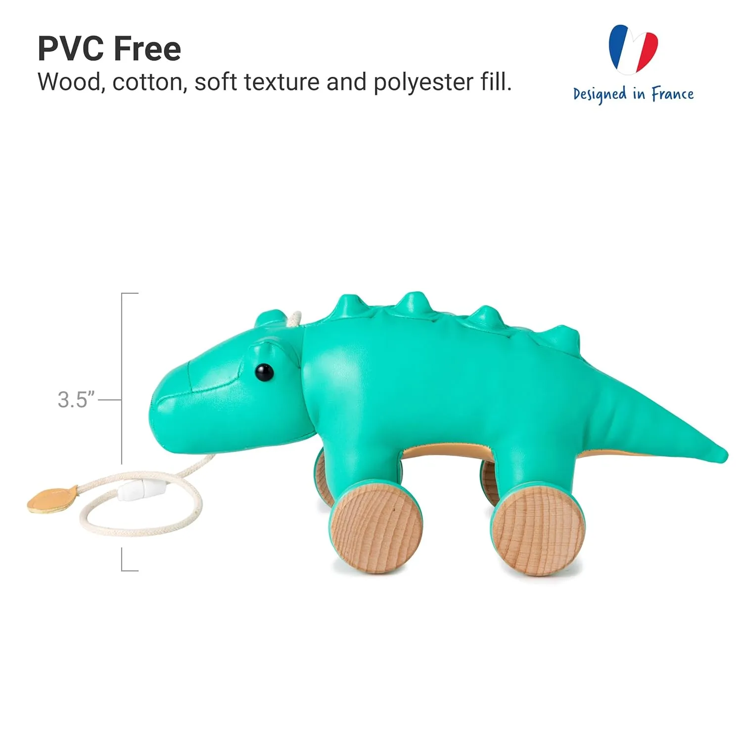 Pull Toy with Adjustable Cord | Soft & Safe Developmental Play | Achille The Crocodile Little Oakland flock anxiously Big Friends Crocodile Pull Toy for Toddlers | Baby Push & 