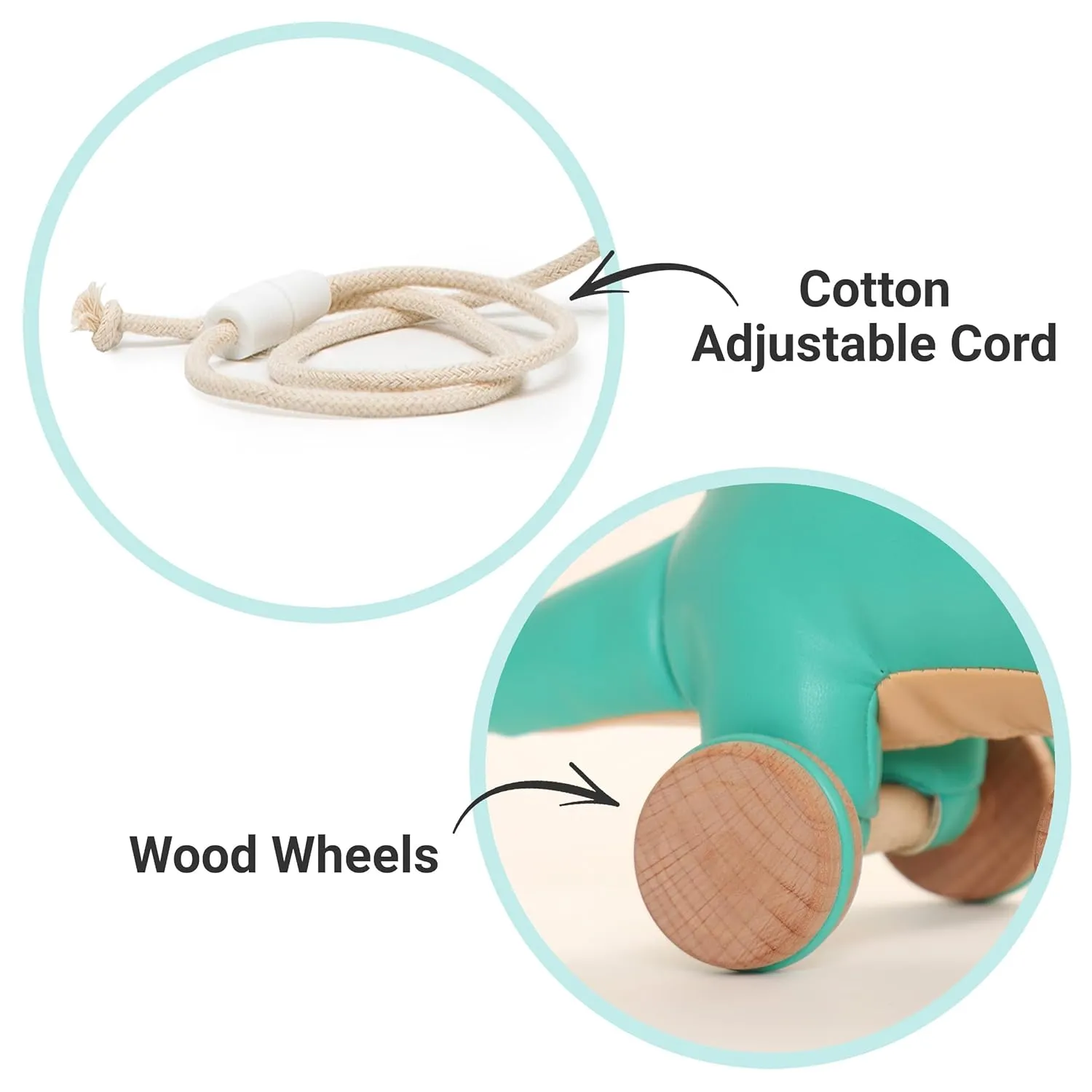 Pull Toy with Adjustable Cord | Soft & Safe Developmental Play | Achille The Crocodile Little Oakland flock anxiously Big Friends Crocodile Pull Toy for Toddlers | Baby Push & 