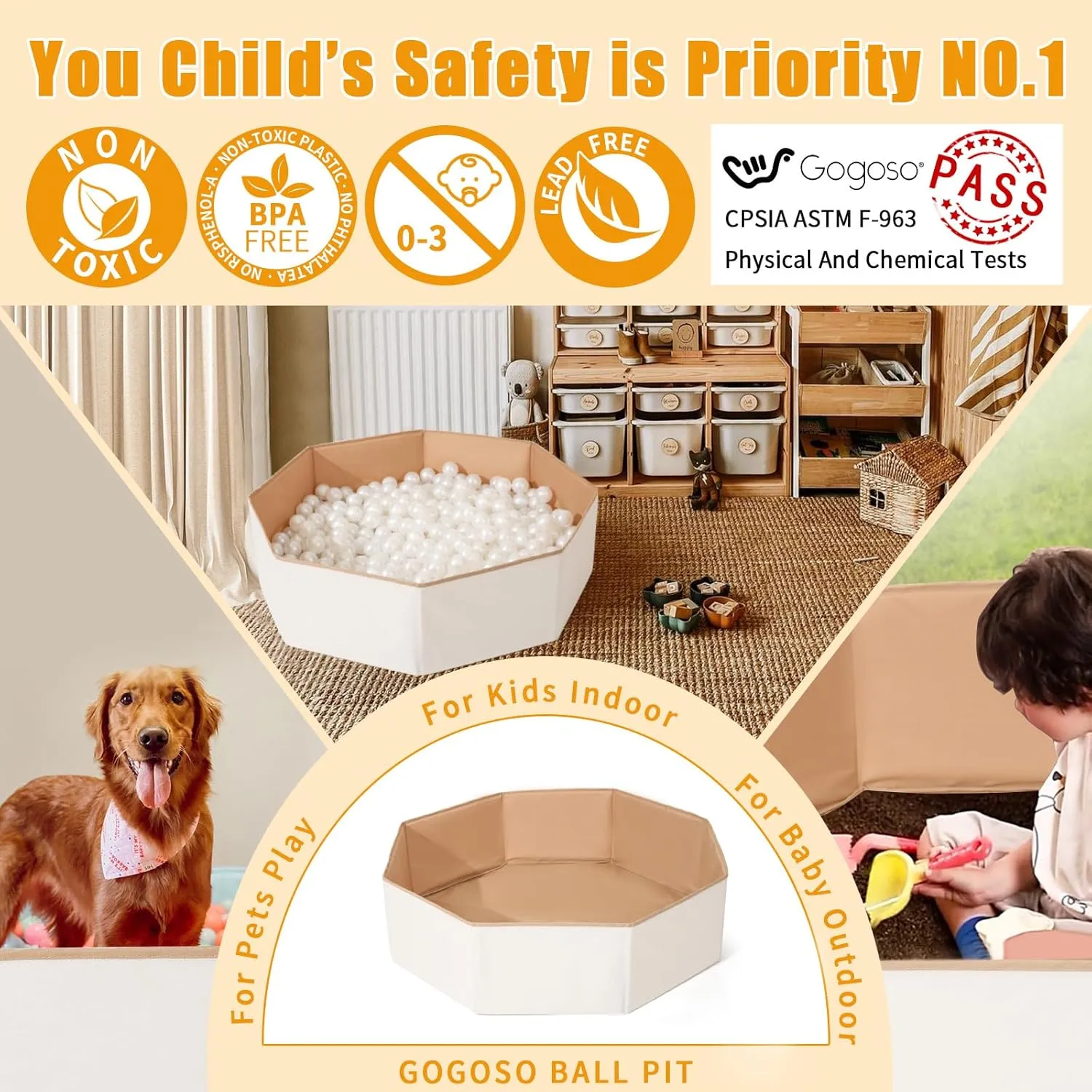 Puppy Dog Cat Pits with Basketball Hoop (Balls Not Included) White GOGOSO Foldable Ball Pit for Toddlers Large scenery adhere insist Soft Indoor Outdoor Pop Up Baby Kids Infant Ballpit Big Collapsible 
