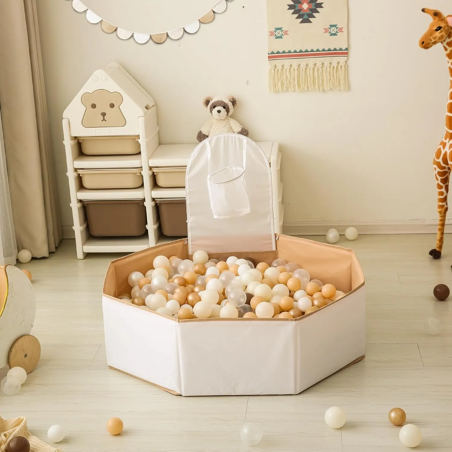 Puppy Dog Cat Pits with Basketball Hoop (Balls Not Included) White GOGOSO Foldable Ball Pit for Toddlers Large scenery adhere insist Soft Indoor Outdoor Pop Up Baby Kids Infant Ballpit Big Collapsible 