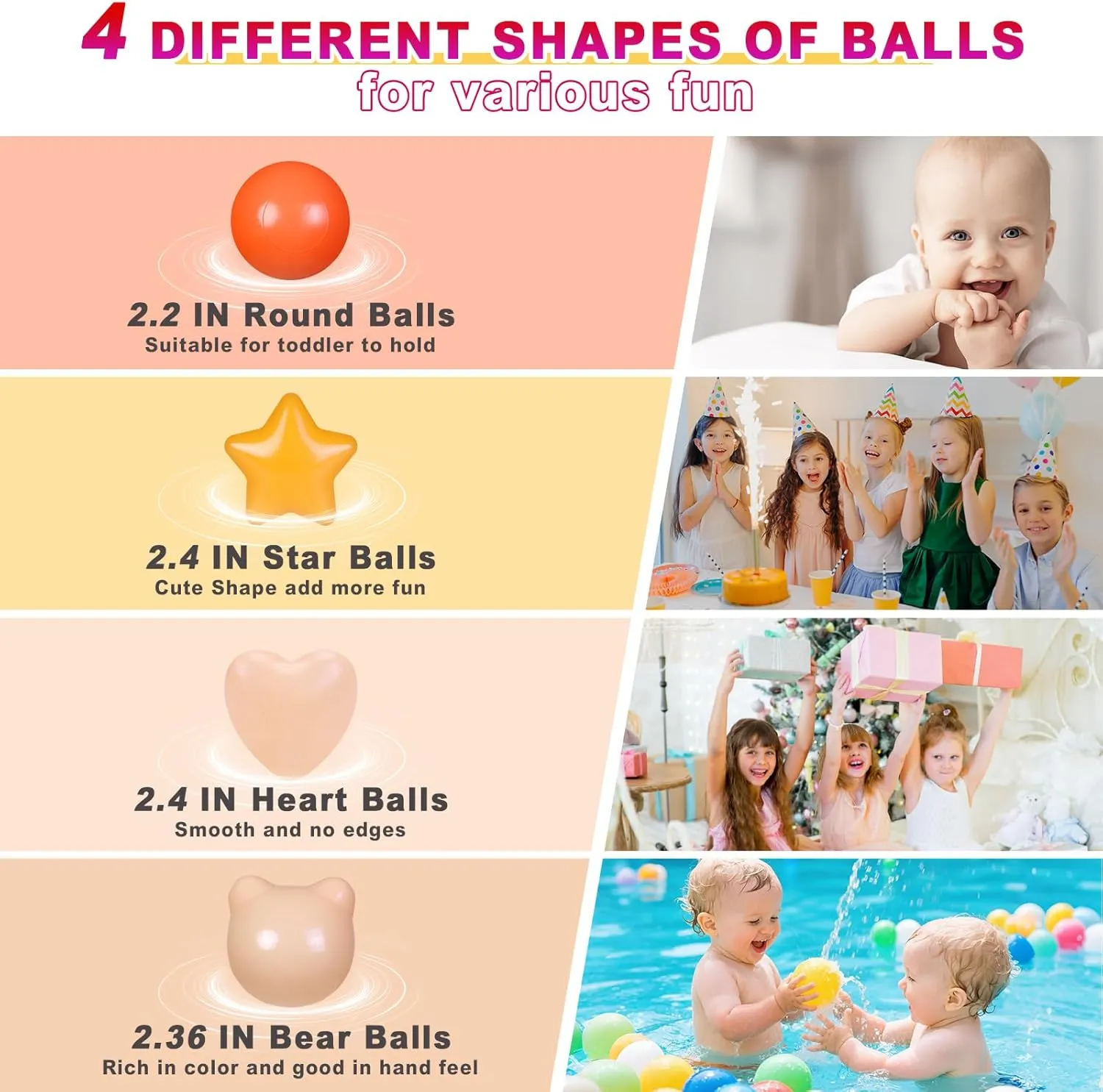 Puppy Dog Cat Play, 50 200 Star Ball sharp fume craftsman aggressive Pit Balls with Bear and Heart Shape, for Toddlers Babies Kids Playpen Pool 