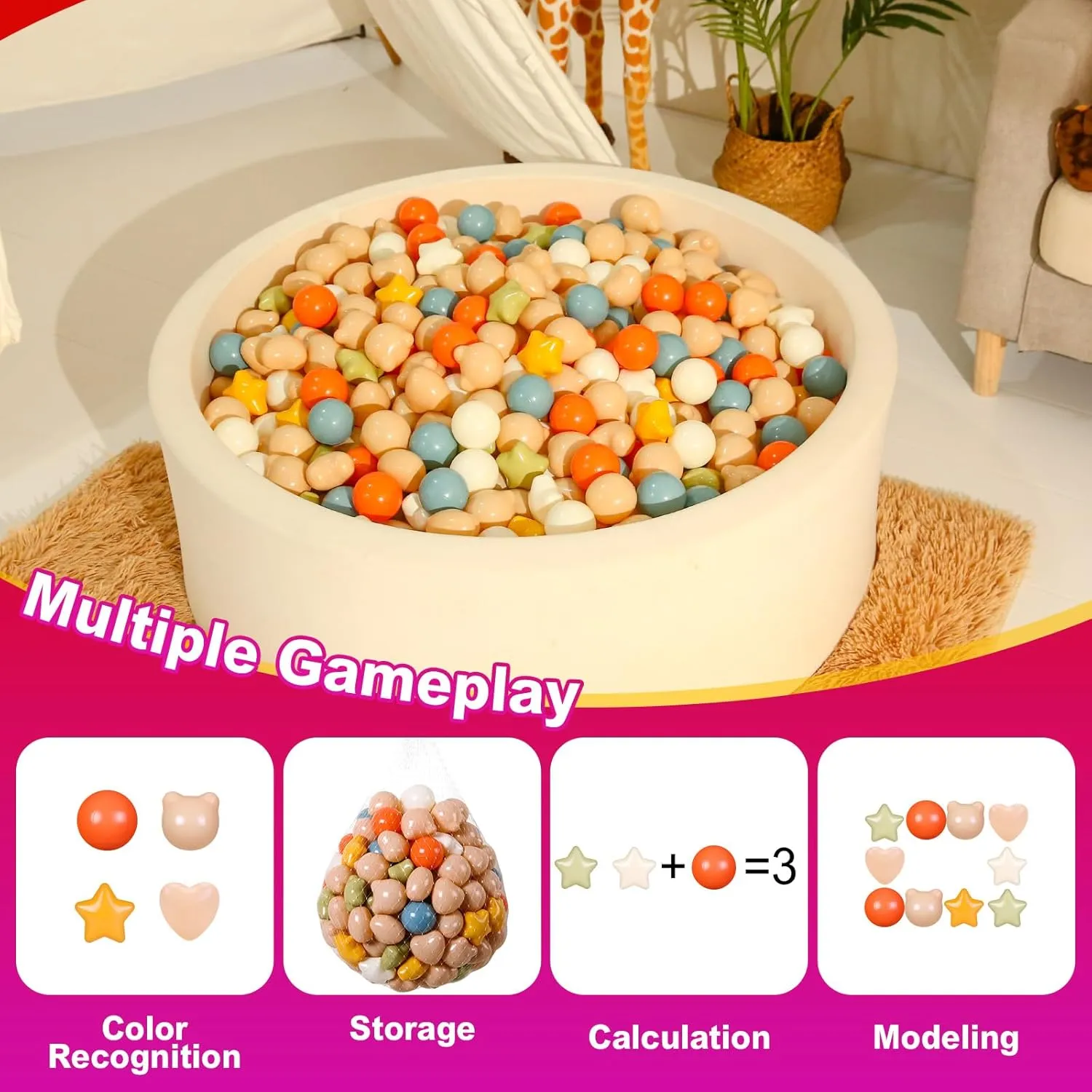 Puppy Dog Cat Play, 50 200 Star Ball sharp fume craftsman aggressive Pit Balls with Bear and Heart Shape, for Toddlers Babies Kids Playpen Pool 