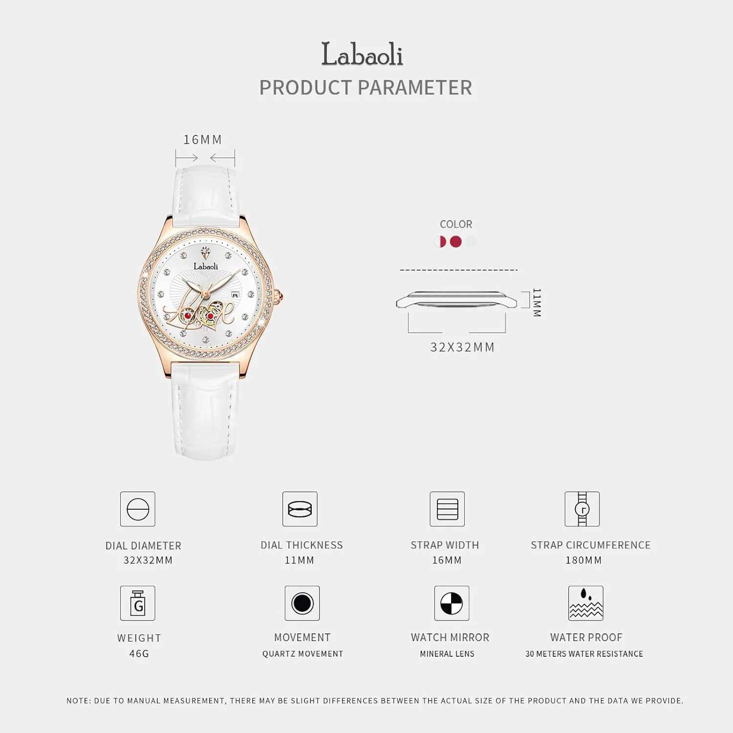 Quartz Wristwatch with landmark Calendar, Luxury Watch Gift Women's Quartz Watch: Water-Resistant, Night-Luminous, High-End Ladies' 