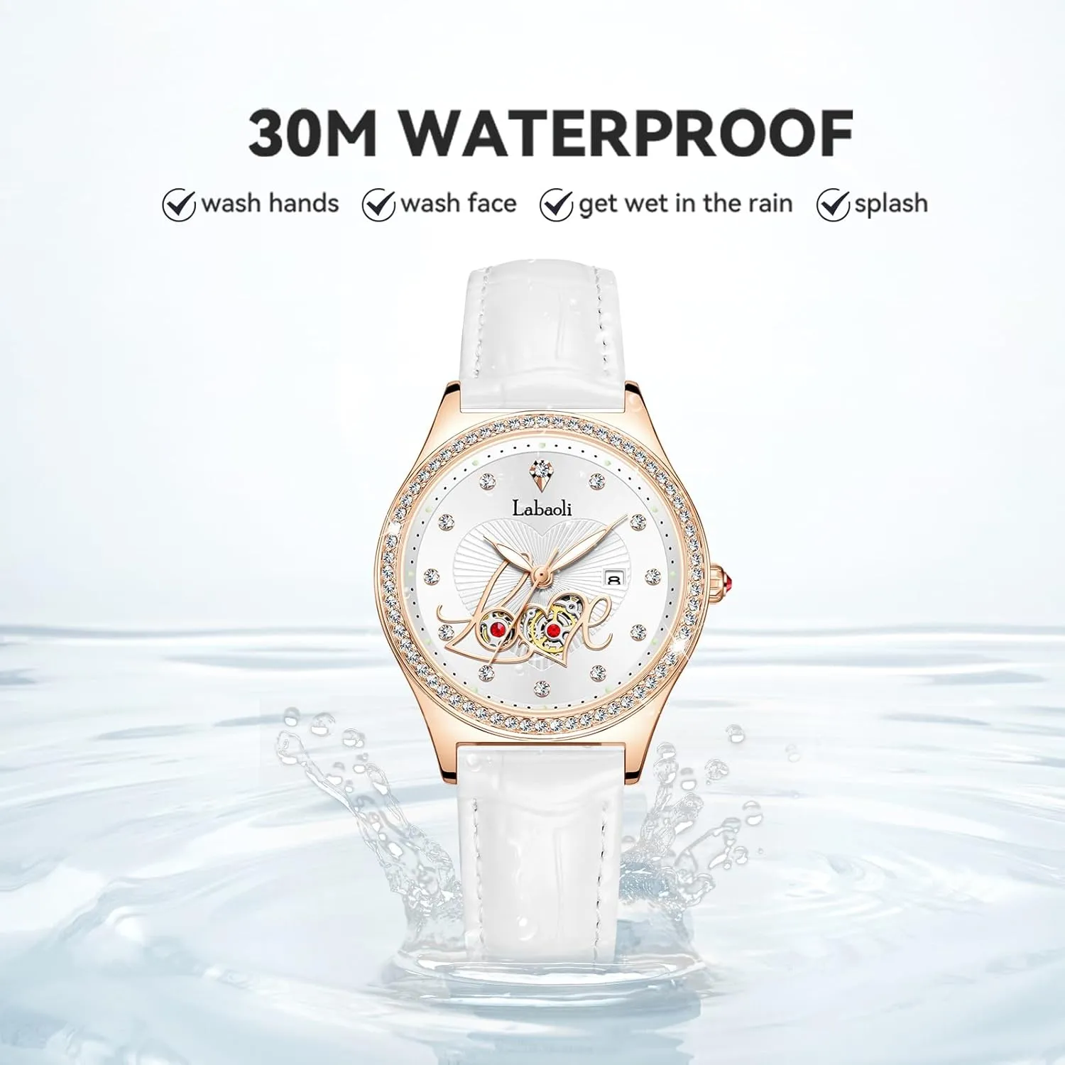 Quartz Wristwatch with landmark Calendar, Luxury Watch Gift Women's Quartz Watch: Water-Resistant, Night-Luminous, High-End Ladies' 