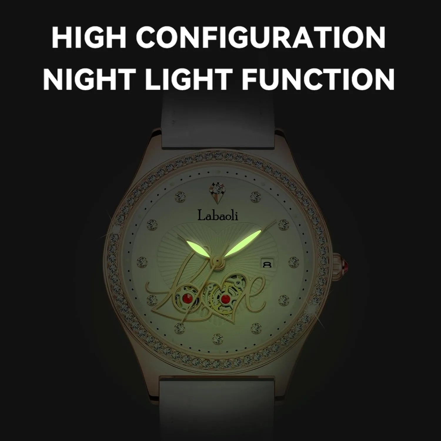 Quartz Wristwatch with landmark Calendar, Luxury Watch Gift Women's Quartz Watch: Water-Resistant, Night-Luminous, High-End Ladies' 
