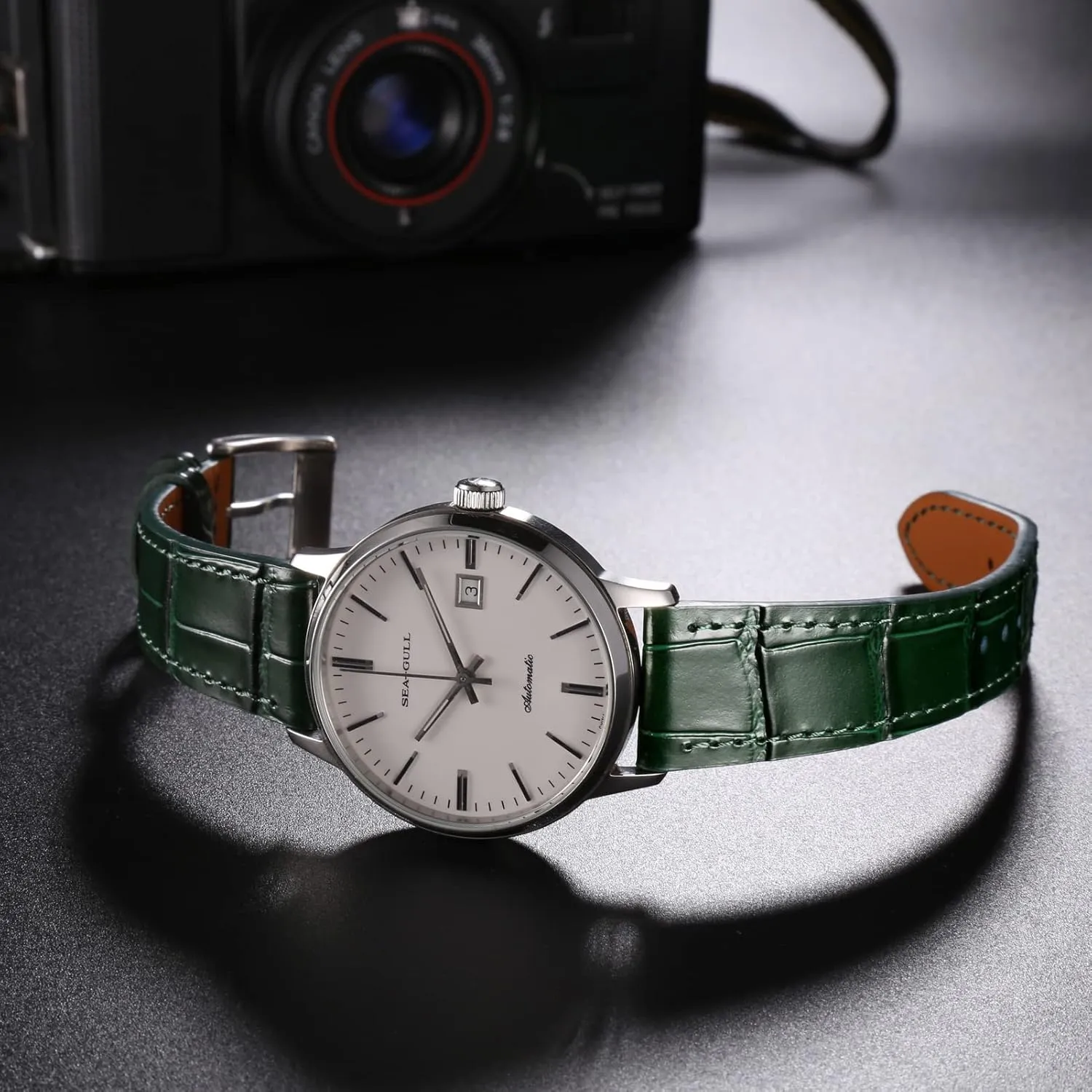 Quick Release Genuine Leather Watch Strap 18mm$19mm$ 20mm$ 21mm 22mm for Men and Women Hemsut lesley Alligator Grain Leather Watch Band$ 