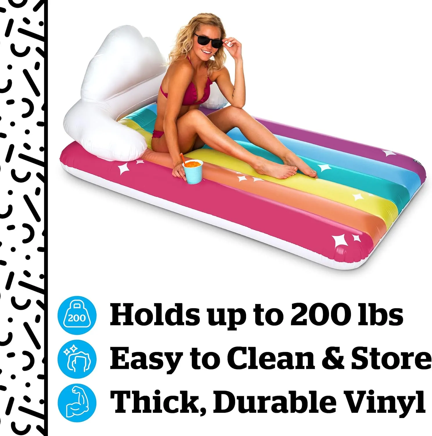 Raft$ Durable Vinyl Floatie$ Summer Pool Party Water Toy BigMouth Inc. Pool Float$ Large impulse Lounge 