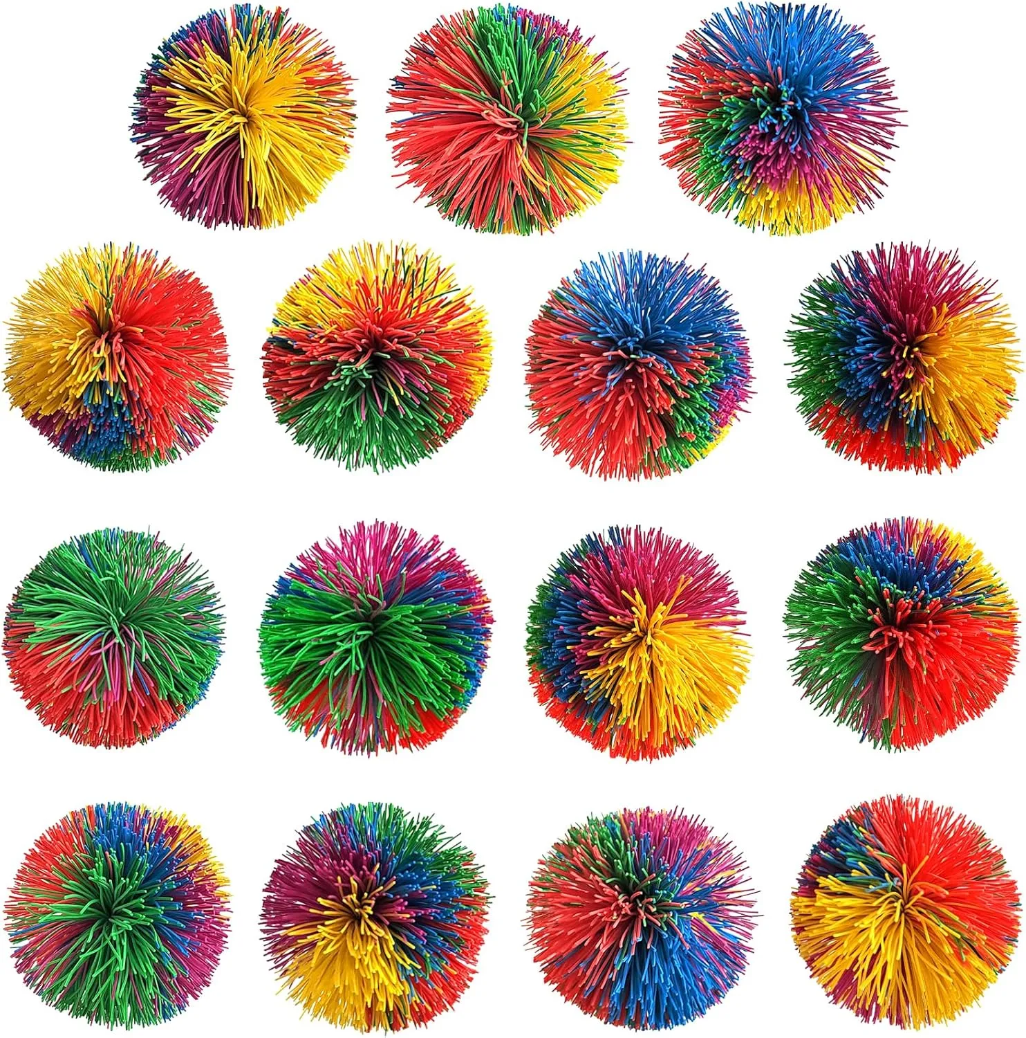 Rainbow Sensory Fidget Stringy Balls Soft Stress and Anxiety Relief Balls Birthday Gifts Party Favors Balls 15 Packs Silicone Monkey Stringy informal skeleton auditorium unchanging peripheral board Balls 