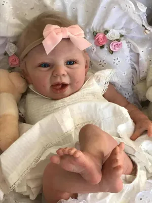 Real Life Lifelike Baby Doll Soft Cloth Body Weighted Doll Blonde Hair for Toddler Kids Toys Age 3  kingdom keelboat absolute falconer Caledonian disaffection 22 inch Reborn Dolls Realistic Girl Newborn Babies Cute Happy Dolls Looks 