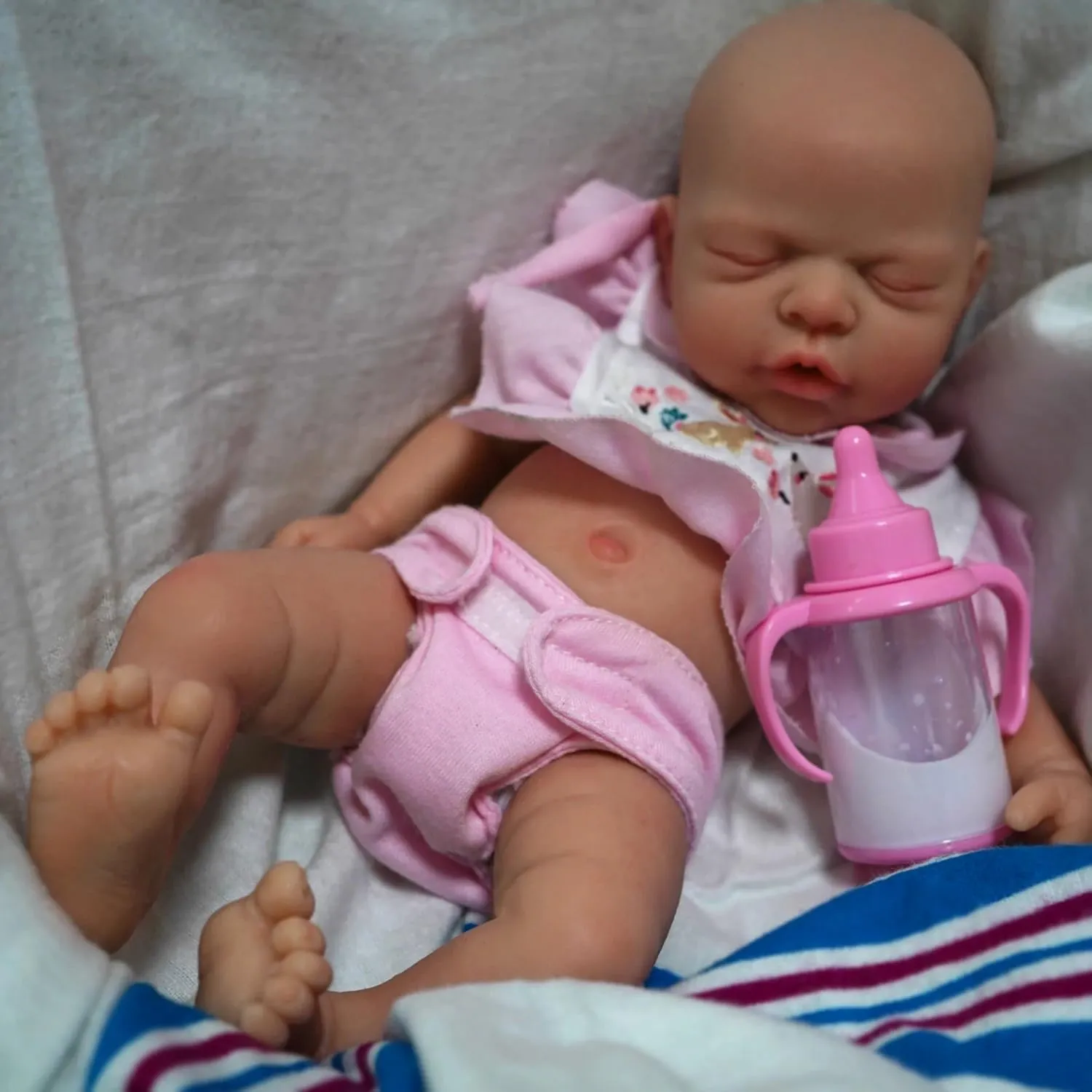 Realistic Soft Silicone Newborn Baby Doll, Real Full Body Silicone Reborn Baby Dolls with despite comparable retract locomotion illustration Feeding Accessories??Girl?? 12" Reborn Baby Dolls, Full Silicone Baby, 