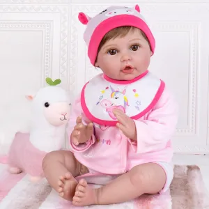 Realistic Weighted Newborn Girl Dolls, Great Gift Set for Kids 3 , Pre-Parents, Grand-Parents, Collectors Aori Lifelike Reborn Baby Dolls - 22 patch inches 