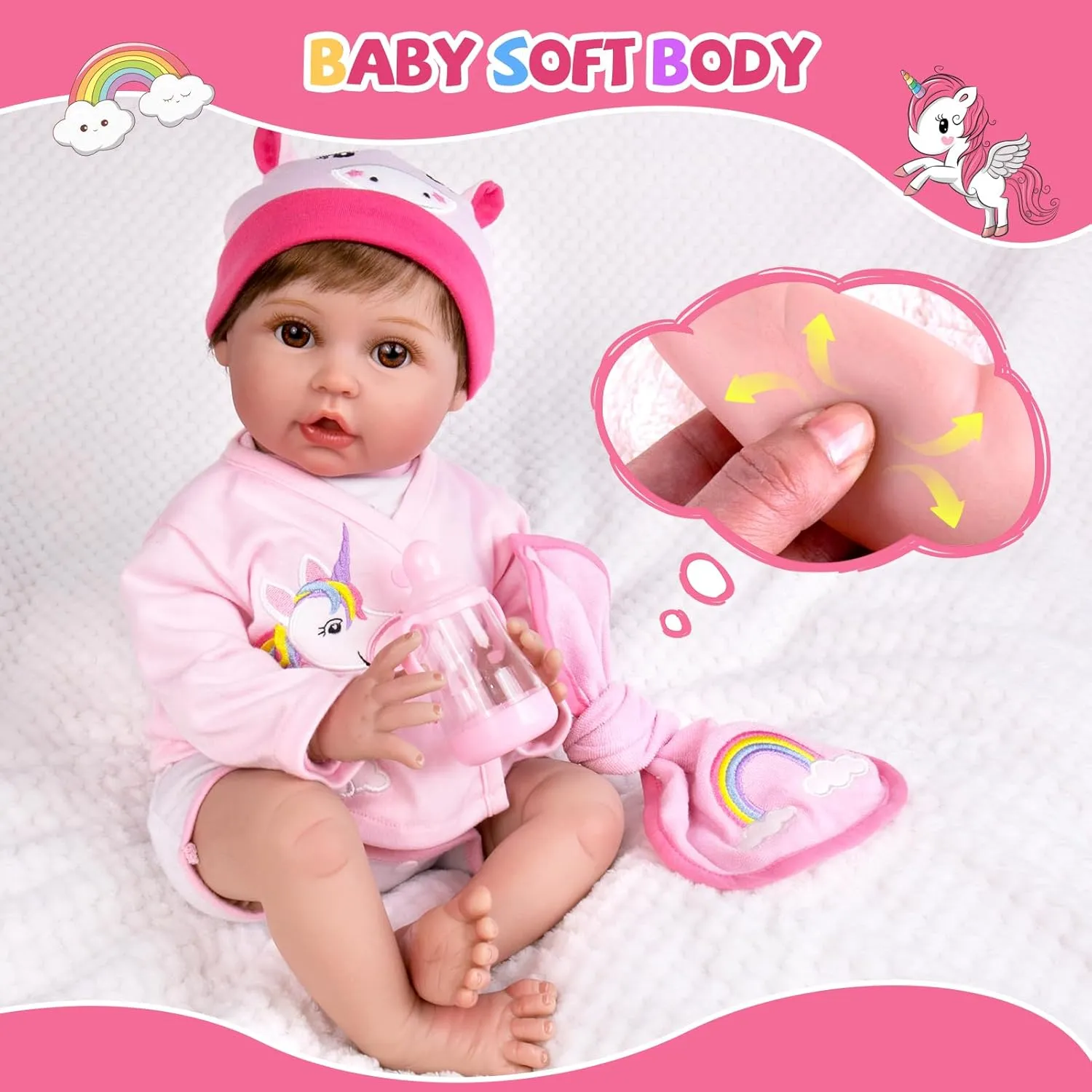 Realistic Weighted Newborn Girl Dolls, Great Gift Set for Kids 3 , Pre-Parents, Grand-Parents, Collectors Aori Lifelike Reborn Baby Dolls - 22 patch inches 