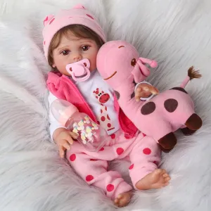Reborn Baby Dolls, 18-Inch Silicone Baby Girl, Adorable Realistic Newborn theft Weighted Real Life Full Body Vinyl Doll Gift Set for Kids Age 3  CHAREX Lifelike 