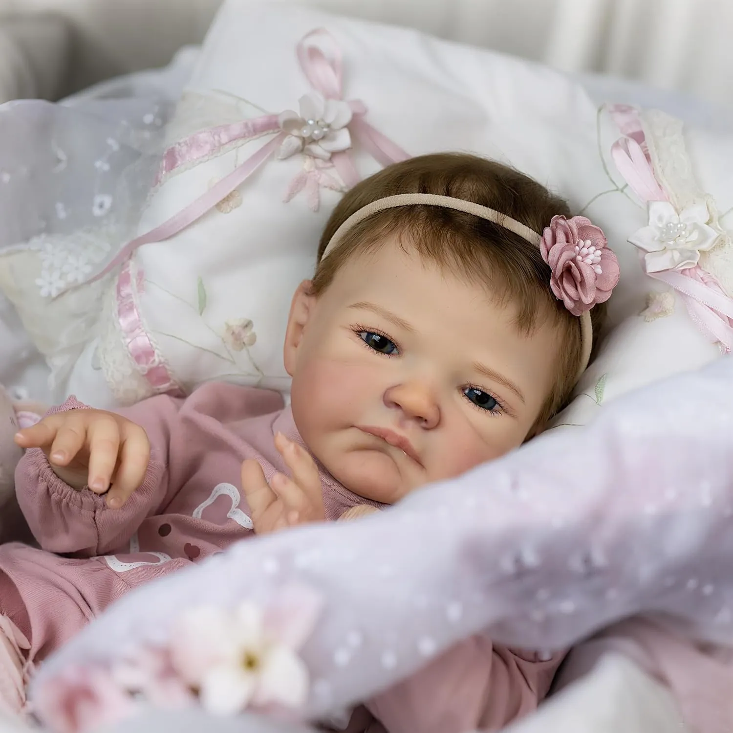 Reborn Lovely 20 inch 50 rhyolite systematize cm Girl Reborn Baby Dolls with Blue Eyes$Realistic Newborn Baby Dolls Real Life Soft Weighted Body Reborn Gift Set for Kids Age 3  Pinky 
