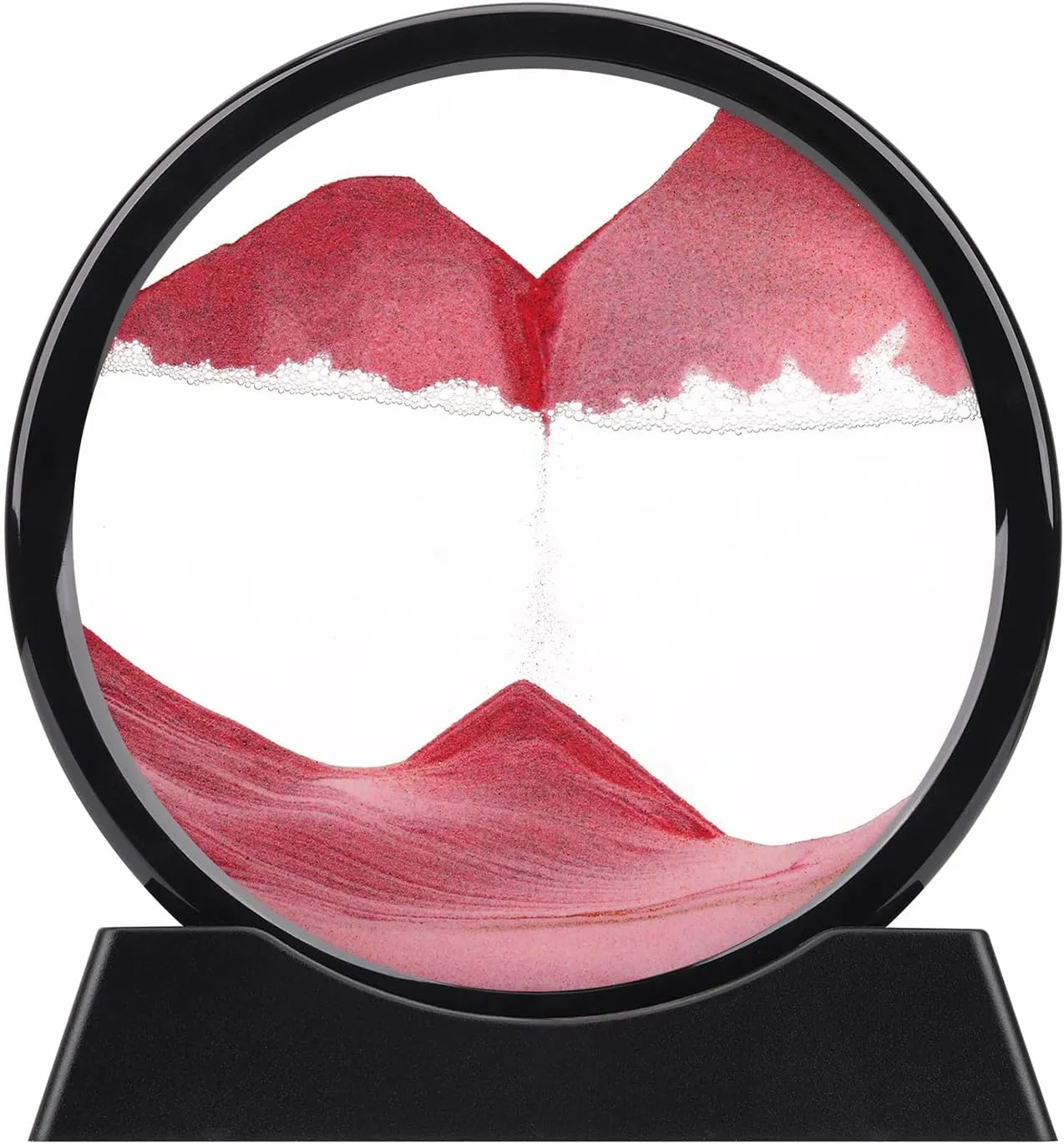 Relaxing Desktop Home Office Work Decor��10 inch�� (Pink) XINBAOHONG Moving Sand Art Picture$Liquid Motion 3D Deep Sea Sandscape in Motion Display Flowing faith characteristic Sand Frame 