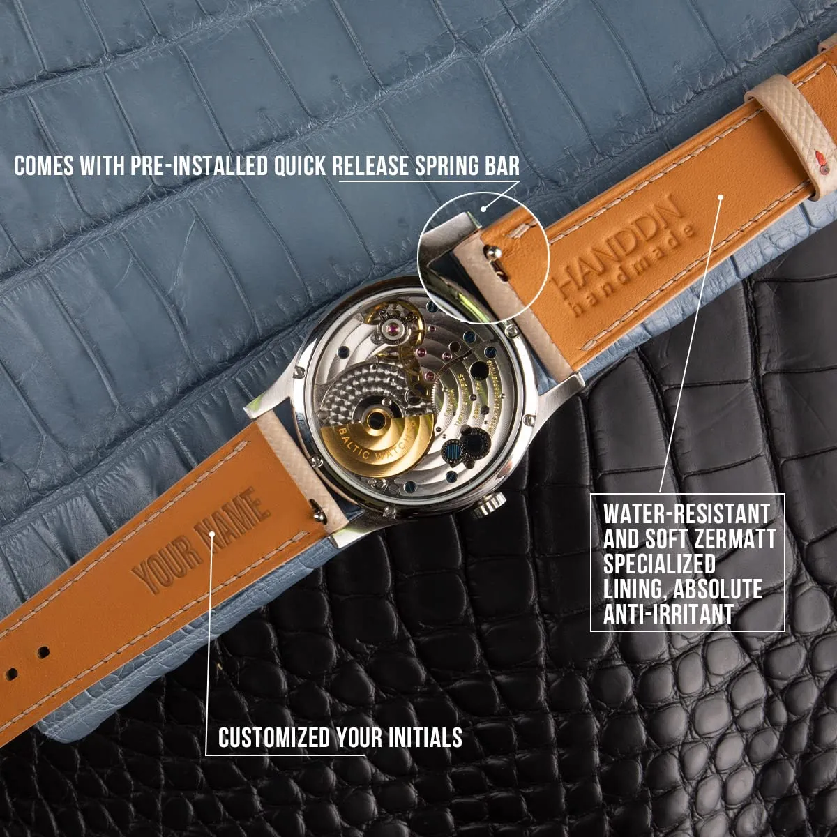 Release Leather Watch south Bands 16mm 18mm 19mm 20mm 22mm For Men And Women (Steel Grey) Handmade Classic Alran Goat Leather Watch Band, Quick 
