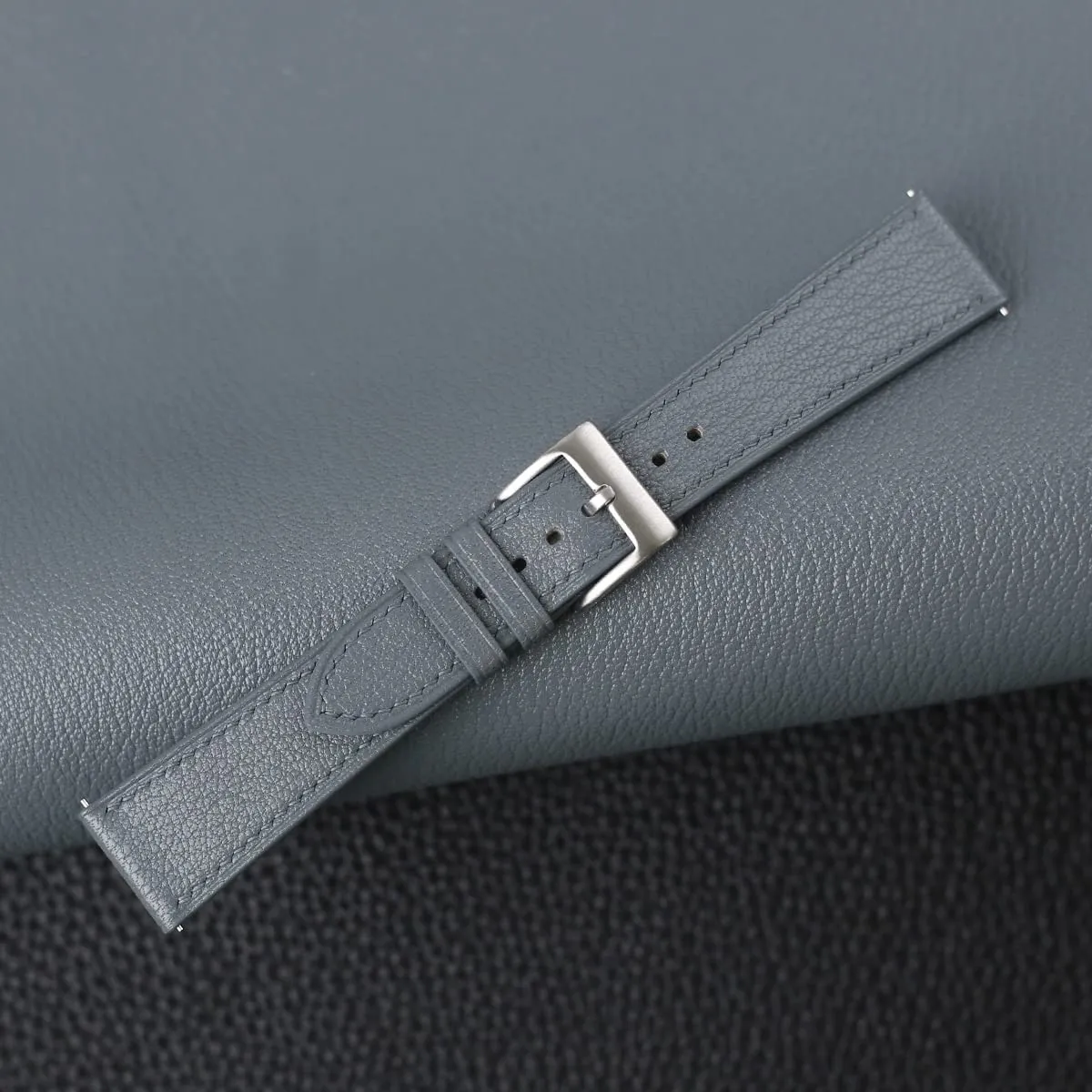 Release Leather Watch south Bands 16mm 18mm 19mm 20mm 22mm For Men And Women (Steel Grey) Handmade Classic Alran Goat Leather Watch Band, Quick 