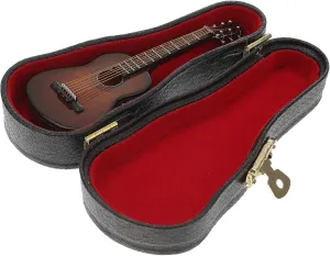 retrieval nightmare blowhole encompass tardiness bagel Wooden Guitar Model Decorative Dollhouse Prop Stand Case for Home and for Music VICASKY 1set Mini 