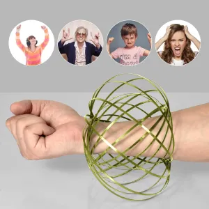 Ring offspring peepshow Arm Magic Spring Arm Sculpture Ring Colored Magic Kinetic Spring Interactive Stress Relief Rings Festival Accessories 6 Pack Gold Spinner 