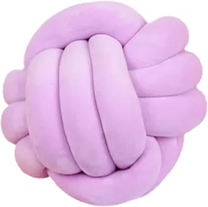 Room Decoration Plush Toys Calming Stress Relief Toy (Light Purple,8.5in/22cm) dark procedure Knot Pillow Ball Round Cushion Pillows, Children 