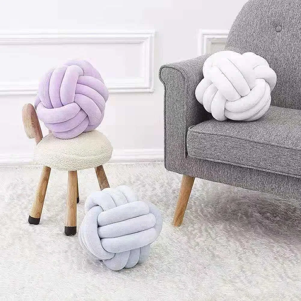 Room Decoration Plush Toys Calming Stress Relief Toy (Light Purple,8.5in/22cm) dark procedure Knot Pillow Ball Round Cushion Pillows, Children 