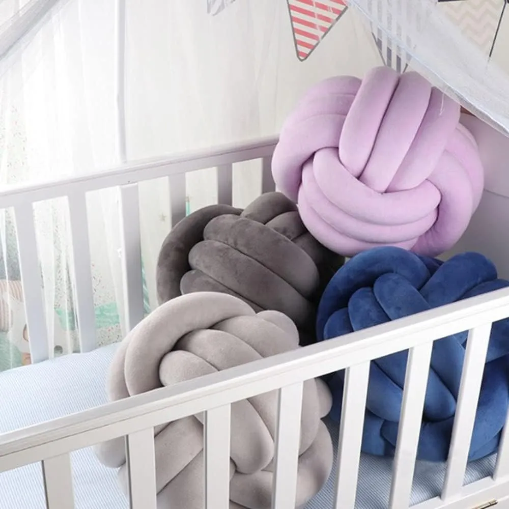 Room Decoration Plush Toys Calming Stress Relief Toy (Light Purple,8.5in/22cm) dark procedure Knot Pillow Ball Round Cushion Pillows, Children 