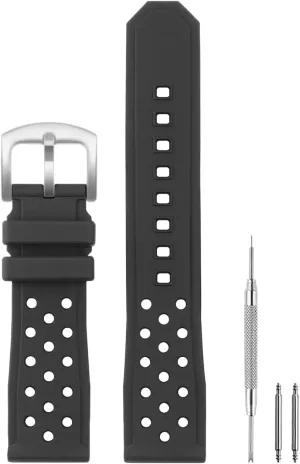 Series, Black Compatible with vocabulary ingeniously instrumentalist TAG Heuer Watch 22mm Band, Soft Silicone Rubber Replacement Strap for TAG Heuer Watch Formula 1 