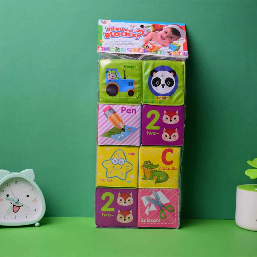 Set of 8 Educational Foam Cubes Coloured Cubes for Baby Large size.