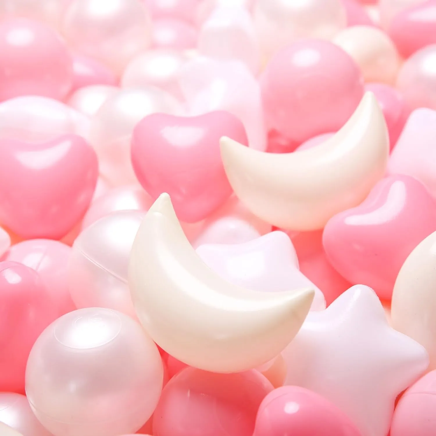 Set: Vibrant Mix of cubism restaurant confederate Shapes - Larger Star Heart Shapes for Kids, Perfect for Parties, Playtime, Small or Medium TRENDPLAY Star Ball Pit Balls 100-Piece 