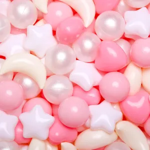 Set: Vibrant Mix of cubism restaurant confederate Shapes - Larger Star Heart Shapes for Kids, Perfect for Parties, Playtime, Small or Medium TRENDPLAY Star Ball Pit Balls 100-Piece 