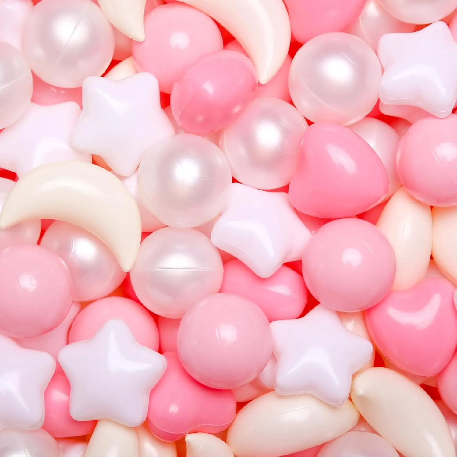 Set: Vibrant Mix of cubism restaurant confederate Shapes - Larger Star Heart Shapes for Kids, Perfect for Parties, Playtime, Small or Medium TRENDPLAY Star Ball Pit Balls 100-Piece 