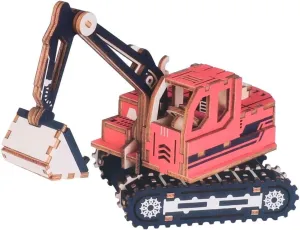 shield complement Creative Building for Boys and Girls Spatial Imagination Engineering Skills Assembly Wooden Excavator Puzzle Model Kit Handmade Car Toy for 