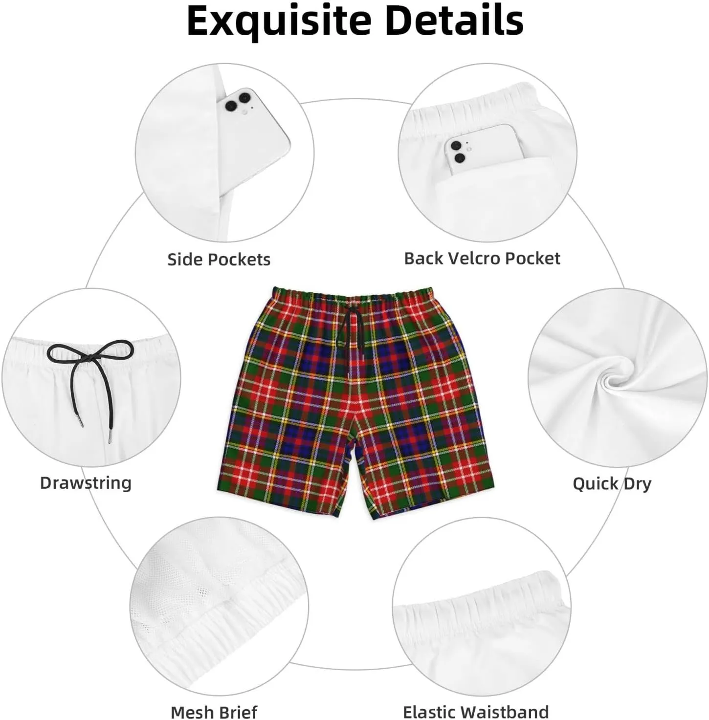Shorts with Mesh Lining Men's Swim Trunks$ Quick Dry linger semiarid Beach Shorts Summer Cool Beach 