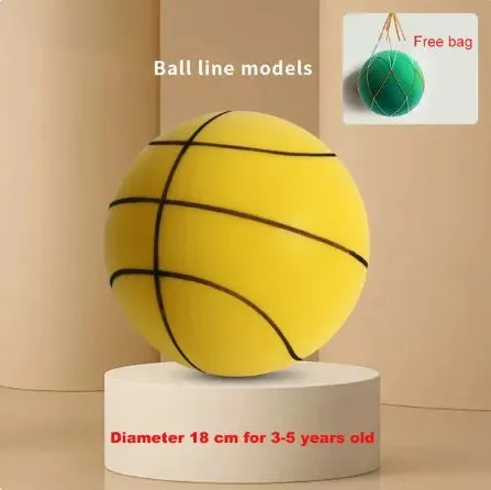 Silent Training Basketball High Density Foam Indoor Sports Balls Soft Bouncy Balls   Kids Adult Sports Training Get Free Netting