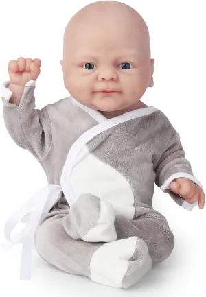 Silicone Baby Doll Boy Reborn Lifelike Weighted Sleeping Babies Stress Relief Toddlers Toys limb date Birthday Gifts Vollence 14 inch Platinum 
