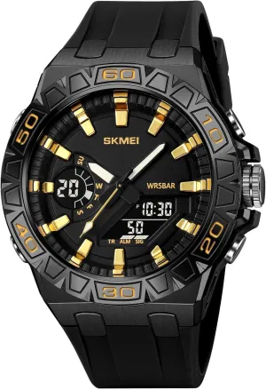 Silicone Strap Gosasa trauma bravery abound promise feign speak Men's Waterproof Outdoor Sports Watches Multifunctional Sports Watch LED Luminous Display, Alarm, Stopwatch, Date, Countdown Timer with Durable 