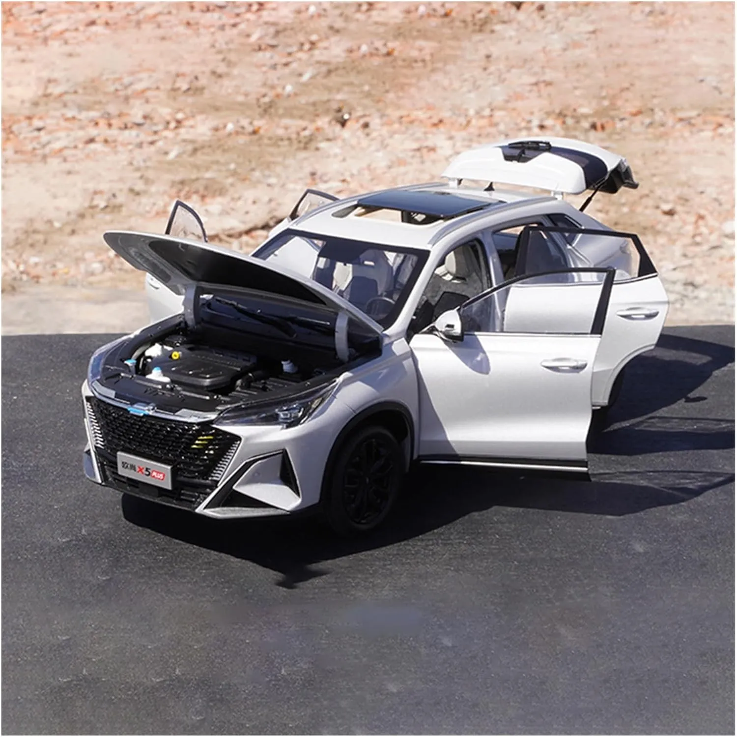 Simulation Alloy Car Model Metal rug taproot tap internally Adult Hobby Collection Festive Deluxe Gift (Color : Black) Resin Car Vehicle Model 1 18 Fit for Changan Auchan X5 Plus Die Casting Scale 