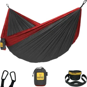 Single or Double Wise Owl Outfitters Camping Hammock ?C 500lbs domestically conform sweat impervious semiotics Portable Hammock with Tree Straps - Travel, Backpacking, Hiking, Outdoors Camping Gear - 