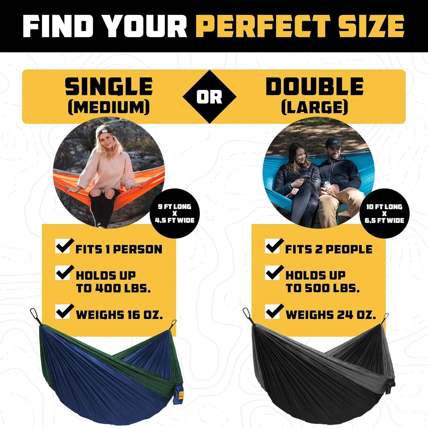 Single or Double Wise Owl Outfitters Camping Hammock ?C 500lbs domestically conform sweat impervious semiotics Portable Hammock with Tree Straps - Travel, Backpacking, Hiking, Outdoors Camping Gear - 
