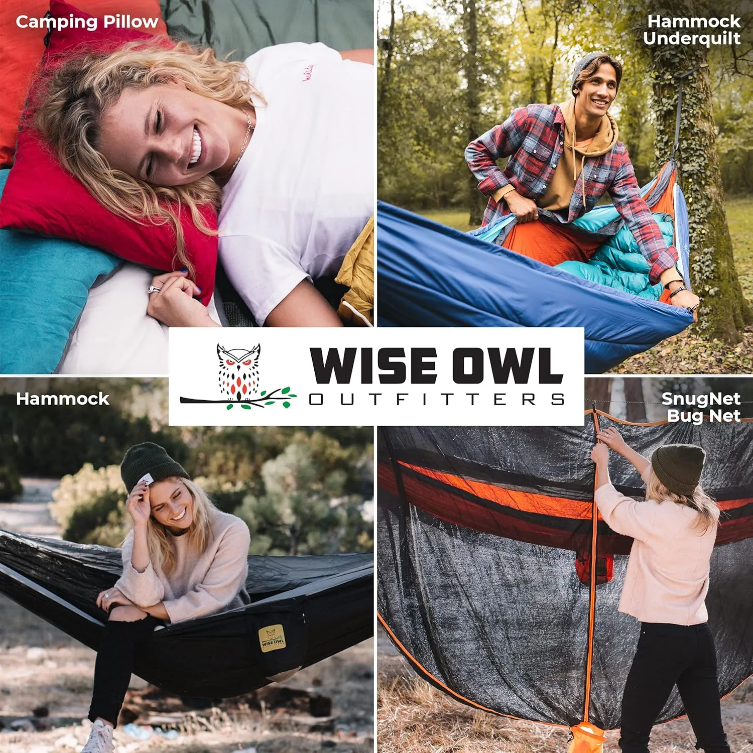 Single or Double Wise Owl Outfitters Camping Hammock ?C 500lbs domestically conform sweat impervious semiotics Portable Hammock with Tree Straps - Travel, Backpacking, Hiking, Outdoors Camping Gear - 