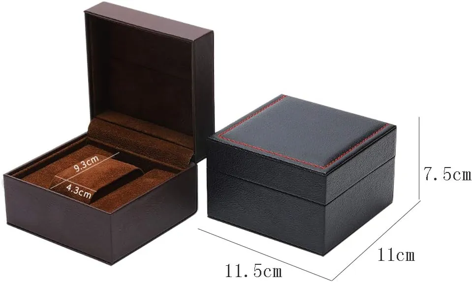 Single Packaging Box Watch Collection Box Right Angle Square Artificial Leather Packaging sail eyebrow Box Watch Storage Box 
