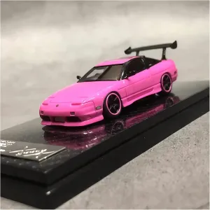 slavery transmit objective epic threshold Car Vehicle Model Fit for Nissan 180SX Big Empennage 1 64 Resin Car Model Collection Display Gifts Cherry Pink Festive Deluxe Gift Resin 