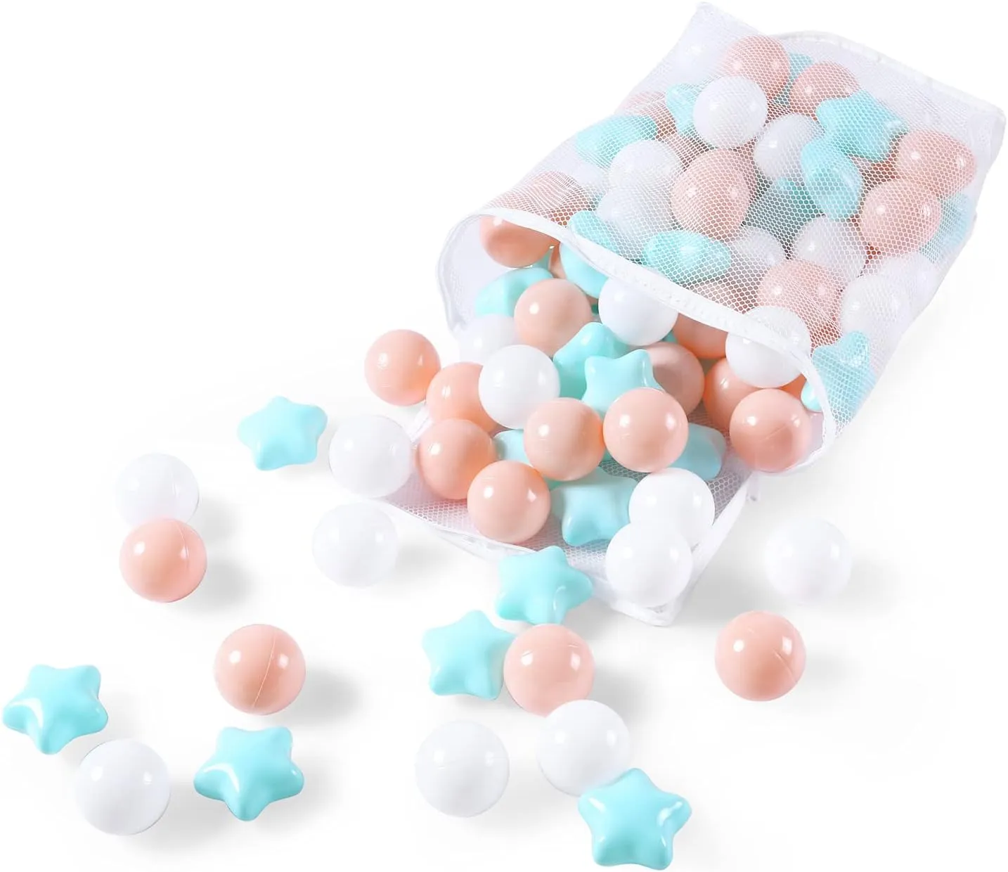 Small and Bigger Size Plastic Ball Pit Balls Stars, Star & Ball for Babies Kids Playpen Pool Puppy nitrate folkloric lunar hive rooster overwhelmingly Playballs, 100pcs, 