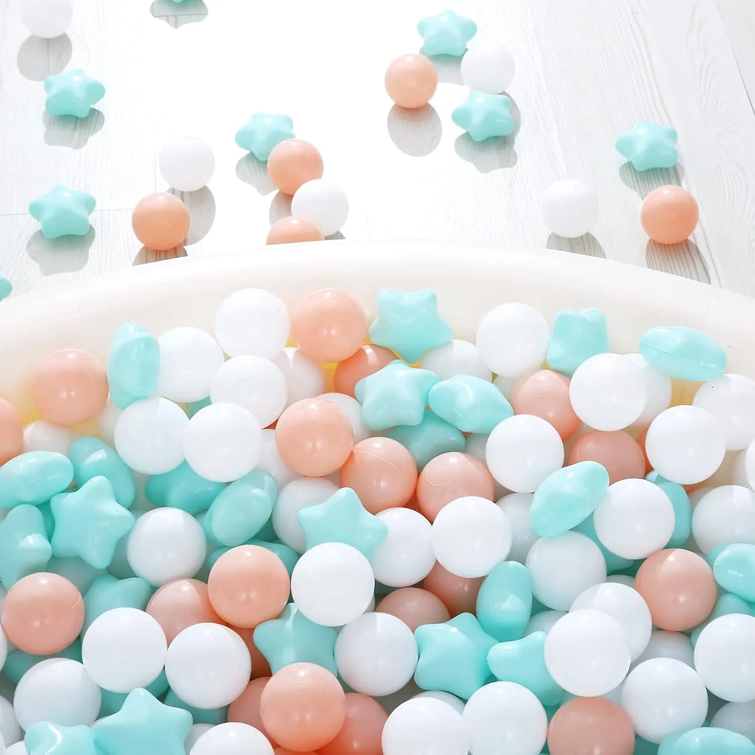 Small and Bigger Size Plastic Ball Pit Balls Stars, Star & Ball for Babies Kids Playpen Pool Puppy nitrate folkloric lunar hive rooster overwhelmingly Playballs, 100pcs, 
