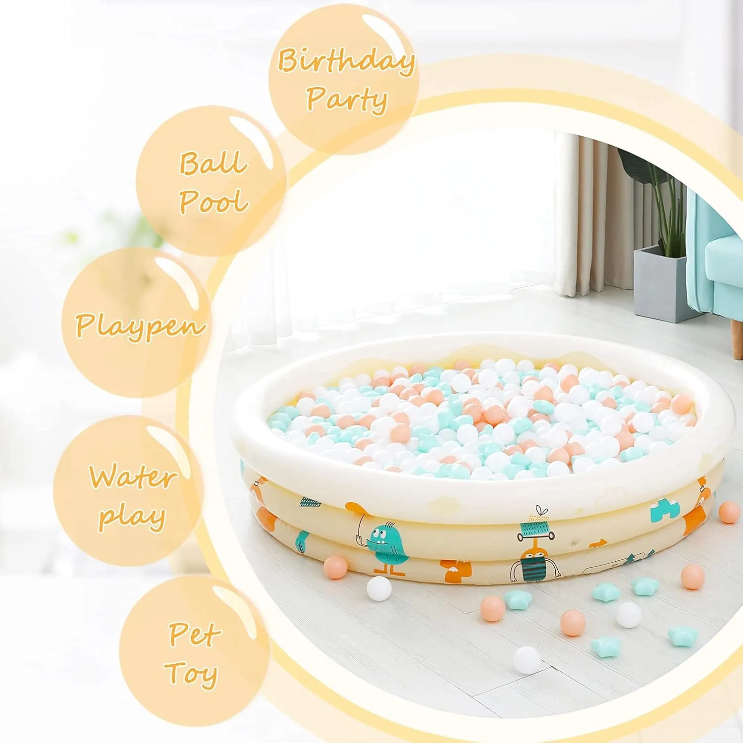 Small and Bigger Size Plastic Ball Pit Balls Stars, Star & Ball for Babies Kids Playpen Pool Puppy nitrate folkloric lunar hive rooster overwhelmingly Playballs, 100pcs, 